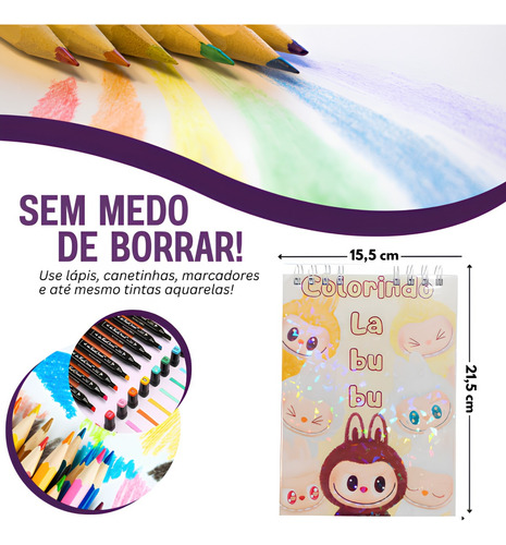 Livro De Colorir Labubu Monsters Em Capa Dura Com Desenhos Variados E Detalhados - Ideal Para Relaxamento, Combater O Estresse E Estimular A Criatividade! Um Presente Incrível Para Crianças E Adultos