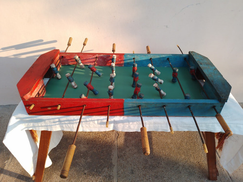 Antiguo Juego De Metegol, Casero, De Mesa San Lorenzo Racing