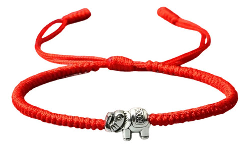 Pulsera De Hilo Con Amuleto De Elefante ¨suerte¨ Ajustable