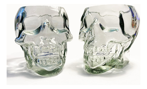 Juego De Dos Vasos De Borosilicato Con Forma De Calavera De