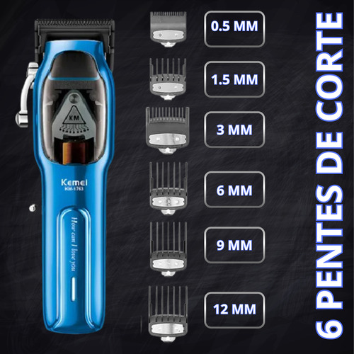 Maquina Cortar Cabelo Sem Fio Profissional Ultra Potente 10w