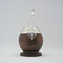 Comprar Mate Algarrobo Y Alpaca Dije Flor De Liz  C\u002Fbomb De Alpaca