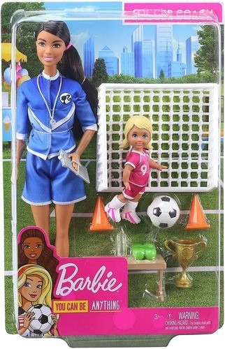 Boneca Barbie Profissões Negra Treinadora De Futebol 2020
