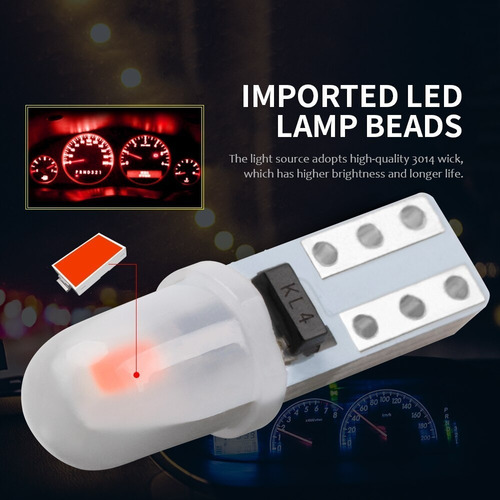 10x T5 W1.2w W3w Cob 3014 2smd 12v Blanco Tablero Canbus