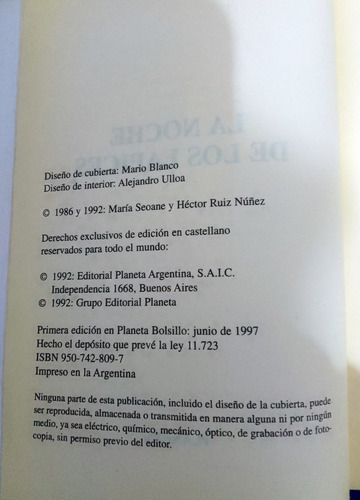 La Noche De Los Lápices María Seoane (Usado)