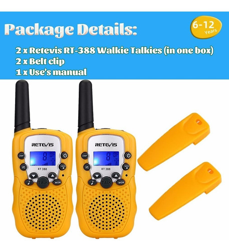 2 peças de brinquedo de rádio bidirecional Walkie Talkies para crianças