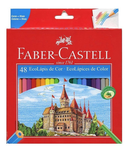 Lápis De Cor Ecolápis Ponta Max Faber Castell 48 Cores