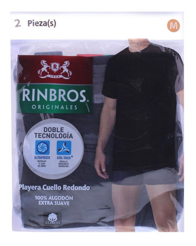 Rinbros Playera Color Caballero 2 Pack Mod 4024 Tda