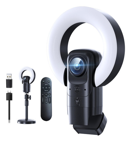 Cámara Web 4k Con Luz Y Micrófono Usb Para Pc Ews