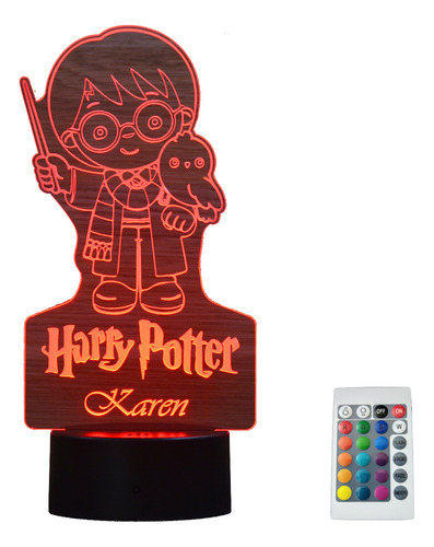 Lampara Harry Potter Personalizada Con Tu Nombre Led Rgb 