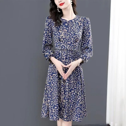 Elegante Vestido Midi Con Estampado Floral En A Para Mujer