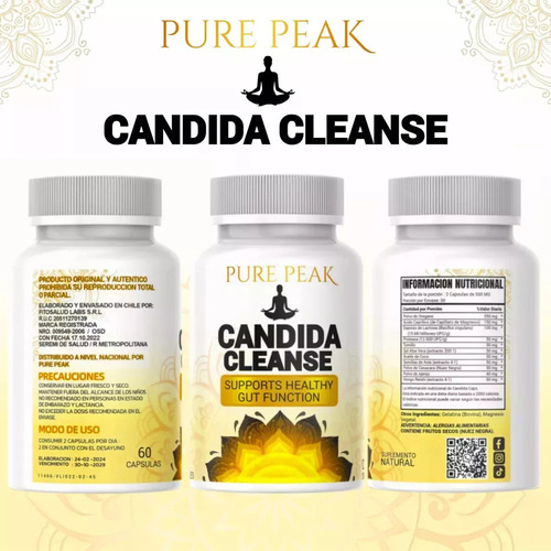 Pure Peak Candida Cleanse Ayuda Al Intestino Y Al Colon