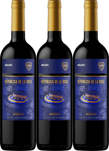 Vino Boca Juniors Republica Boca 750ml X3- Oferta Celler 