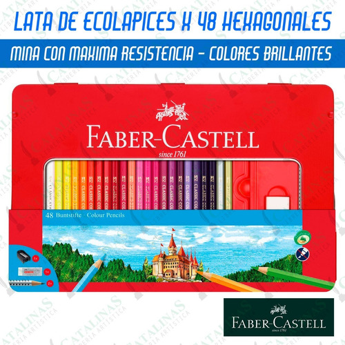 Ecolapices Hexagonal Lata X48 Col. Faber Castell Microcentro