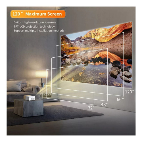 Para Mini Projetor De Tv Portátil 4k Dd Mini Tv Portátil
