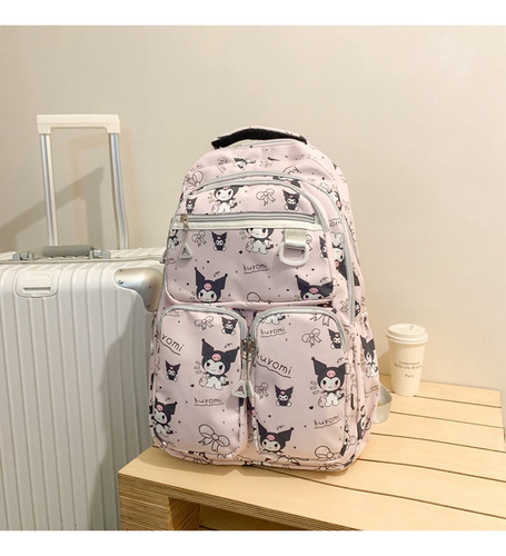 Mochila Kuromi Adecuada Para Estudiantes Con Gran Capacidad.u