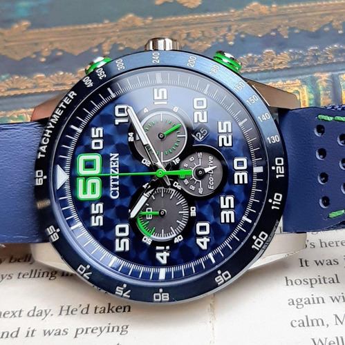 Imagen 7 de 7 de Citizen Primo Chronograph Blue Dial Ca4438-00l .. Dcmstore F