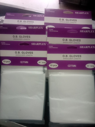 Imagen 2 de 6 de Guantes Para Palpar Ganado Manga Larga X 10 Unds Sharplex