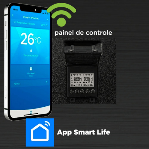 Trocador Calor Aquecimento De Piscina Ecopool-07 Ultra Inverter Wifi 30m³