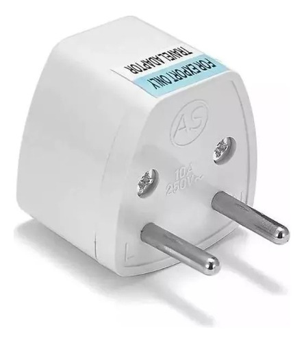 Adaptador Enchufe Universal 2 Pata Chileno Redonda Plana