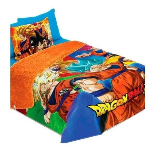 Cobertor Infantil Borrega Matrimonial, Elige Tu Personaje Color Dragon Ball Super