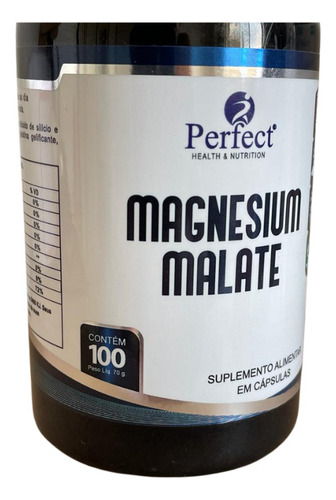 Magnesium Malate 100 Cápsulas Softgel Suplemento Alimentar Sabor Sem Sabor