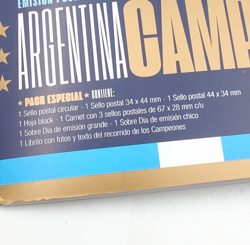 Estampillas Sobre Emision Argentina Campeon - Papeleria (Usado)