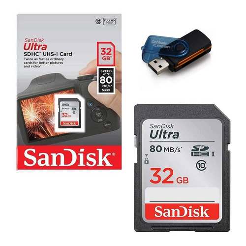 Cartão De Memória Sd Sandisk 32gb - Classe 10 Ultra 80mb/s