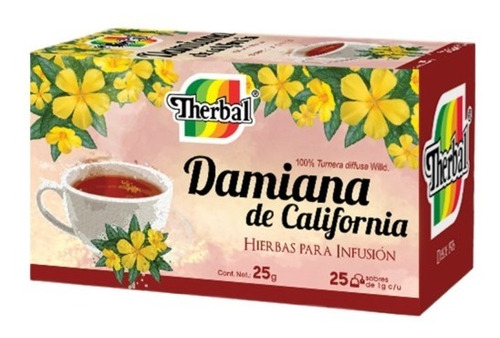 (3 Piezas) Té Damiana De California (25 Sobres) Therbal