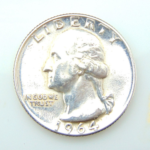 Moneda De Plata Quarter Dollar 1964 (Usado)