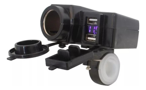 Cargador Doble Carga Toma De Motos 12 V Con 2 Usb
