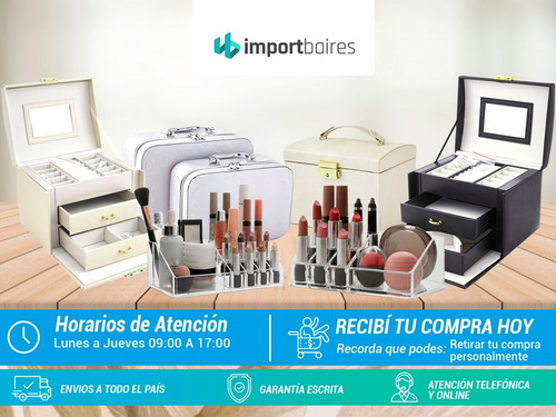 Imagen 5 de 8 de Porta Cosmeticos Acrilico 10 Divisiones Maquillaje Pinceles