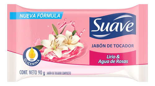 Jabón en barra Suave Lirio y Agua de Rosas 90 g