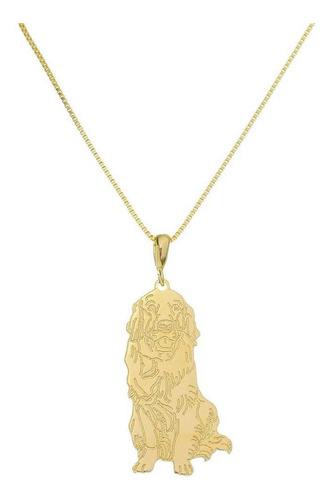 Gargantilha Pingente Golden Retriever Banhado A Ouro 18k