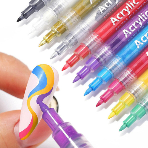 Dibujo De Uñas A Lápiz Pintado En 3d, 10 Piezas De Grafiti P Color 10pcs