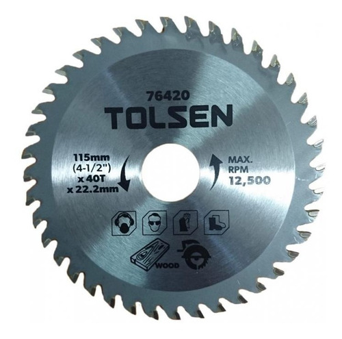 Hoja De Sierra Circular Para Madera 180 Mm Tolsen 76431