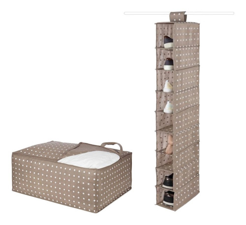 Organizador Ropero Colgante 9 Estantes + Duvet Bag  Brown