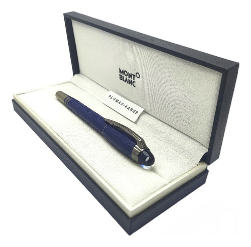 Pluma Rollerball Montblanc Space Blue Azul Pavonado Premium  (Reacondicionado)