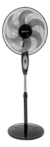 Ventilador De Coluna Polar Maxi Turbo Preto Com 6 Pas 40 Cm Material Das Pas Plastico