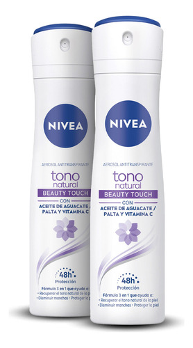 2 Pack - Nivea Desodorante Aclarado Beauty Touch Spray