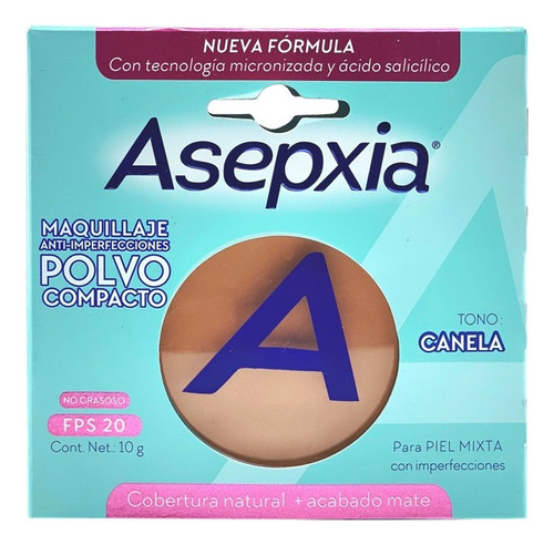 Maquillaje En Polvo Compacto Asepxia Para Piel Mixta De 10 G