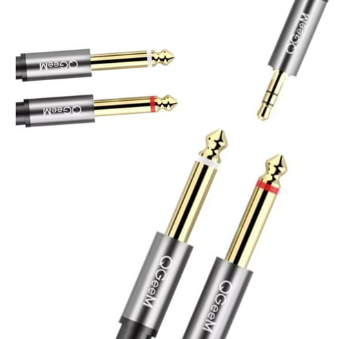 Cable Audio Profesional 3.5mm - 6.35mm(2) Ts Mono Pc Plug