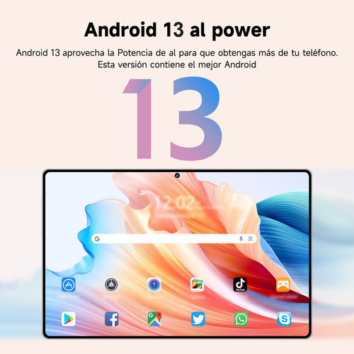 Tablet Hancdon S12 Full Band Doble Sim y Doble Espera con Wifi 5g Android 13 Almacenamiento 512gb Ram 12gb Negro