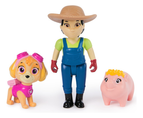 Conjunto de bonecos Paw Patrol Skye, Farmer Yumi e Piggy
