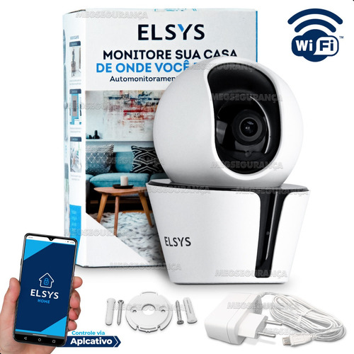 Camera De Segurança Interna Full Hd Wi-fi Esc-wr3f Elsys