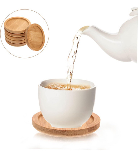 Rorpoir 6 Posavasos De Bambú Para Tazas, Almohadillas De Bam