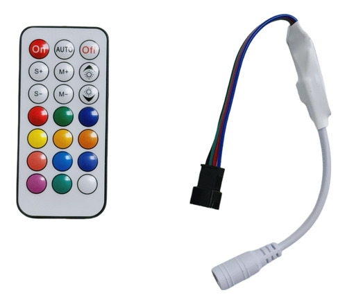 Fita Led Ws2811 5m 12v Branca Ip20 3 Vias + Controladora Rgb