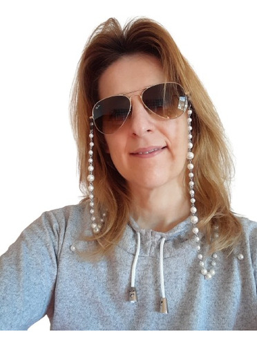 Cadena Con Perlas Sujeta Anteojos. Sujeta Lentes Con Perlas