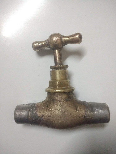 Llave De Paso Agua 3/4 Bronce Soldar Caño Plomo   