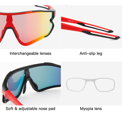 Gafas De Sol De Béisbol De Pesca Con 2 Gafas De Bicicleta Pa